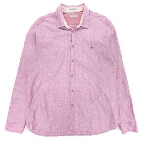 NEW Ted Baker Farewel Linen Button Down Long Sleeve Shirt Quiet Luxury Lilac XL‎